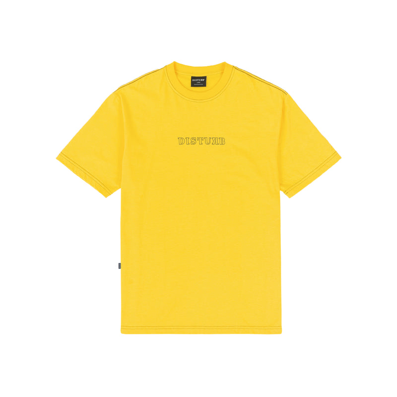 CAMISETA DISTURB OUTLINE LOGO T-SHIRT IN YELLOW