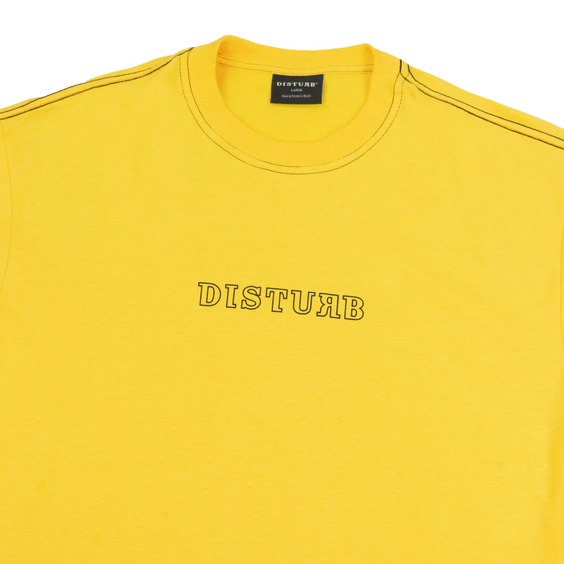 CAMISETA DISTURB OUTLINE LOGO T-SHIRT IN YELLOW