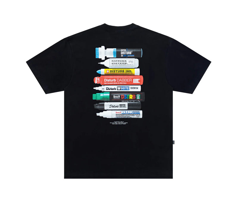 CAMISETA DISTURB ESSENTIAL MARKERS T-SHIRT IN BLACK