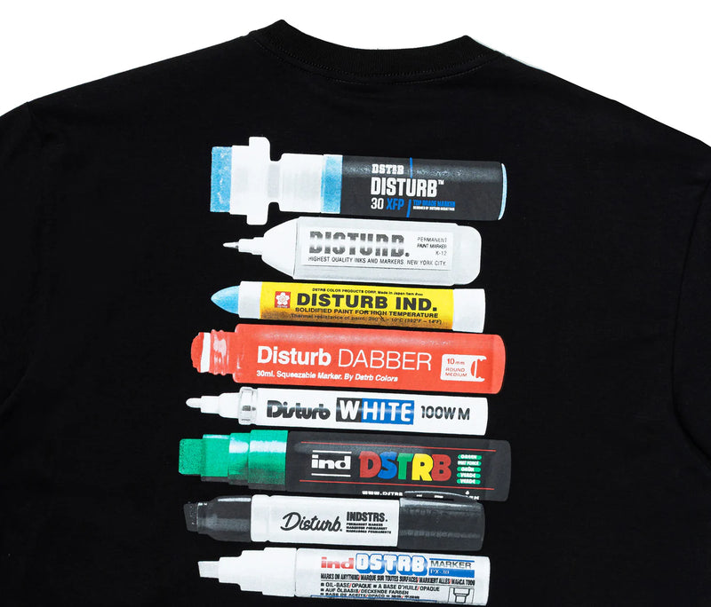 CAMISETA DISTURB ESSENTIAL MARKERS T-SHIRT IN BLACK