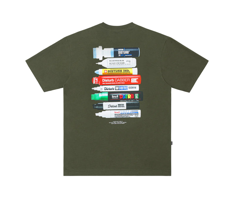 CAMISETA DISTURB ESSENTIAL MARKERS T-SHIRT DARK GREEN