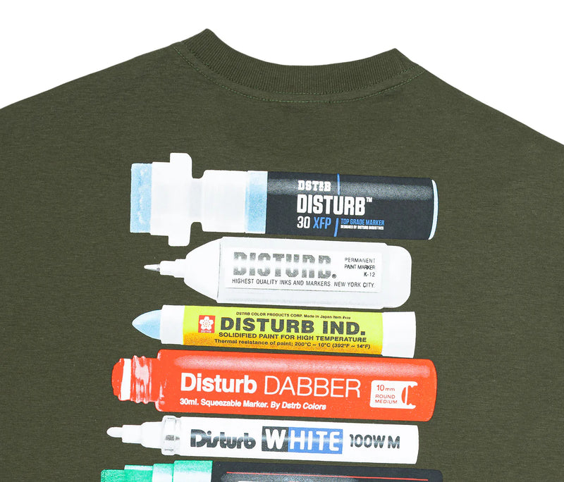 CAMISETA DISTURB ESSENTIAL MARKERS T-SHIRT DARK GREEN